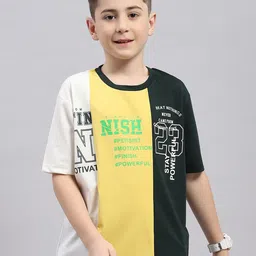 Monte Carlo Boys Typography Colourblocked T-shirt-image-56