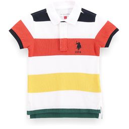 U.S. Polo Assn. Kids Boys Striped Polo Collar Pure Cotton T-shirt-picture-19