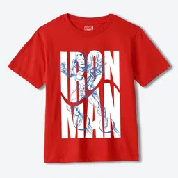 YK Marvel Boys Iron Man Printed Pure Cotton Applique T-shirt-image-30