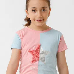 KATE & OSCAR Girls Colourblocked Pure Cotton T-shirt-30
