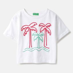 United Colors of Benetton Girls Graphic Printed Round Neck Pure Cotton T-shirt-picture-16