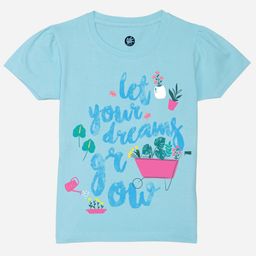 YK Girls Typography Printed Pure Cotton T-shirt-picture-25
