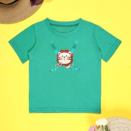 Cutiekins Boys Graphic Printed Round Neck Applique T-shirt-image-9