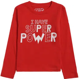 DYCA Boys Red Typography Printed Cotton T-shirt-image-43