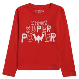 DYCA Boys Red Typography Printed T-shirt-image-44