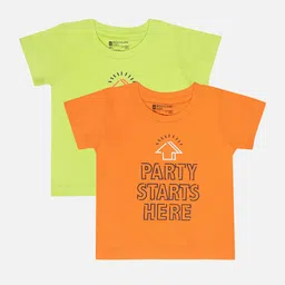 Bodycare Pack Of 2 Boys Typography Printed Round Neck Short Sleeves Cotton T-shirts-image-12
