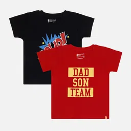 Bodycare Boys Pack Of 2 Typography Printed Round Neck Cotton T-shirts-picture-19