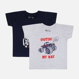 Bodycare Infant Boys Pack Of 2 Typography Printed Cotton T-shirt-image-70