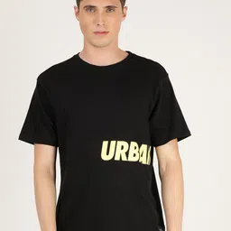 Lee Men Black Typography Printed Applique T-shirt-image-78
