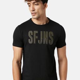 SF JEANS by Pantaloons Men Typography Printed Applique T-shirt-image-8