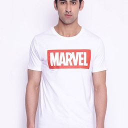 Marvel by Wear Your Mind Men White  Red Marvel Printed Pure Cotton T-shirt-12