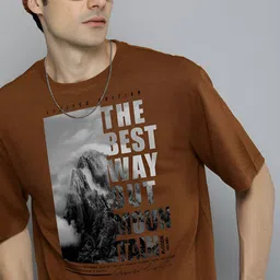 The Roadster Lifestyle Co.Men Graphic Printed Round Neck Cotton Oversized T-Shirt-image-6