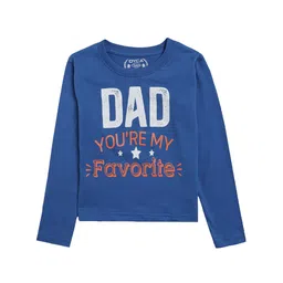DYCA Boys Blue Typography Printed Applique T-shirt-picture-17
