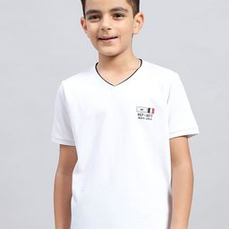 Monte Carlo Boys Solid V-Neck T-shirt-image-25