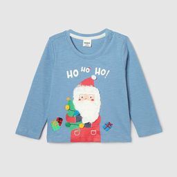 max Boys Santa Claus Printed Applique Cotton T-shirt-image-26
