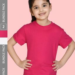 NUSYL Girls Pack of 2 Round Neck T-shirt-picture-30