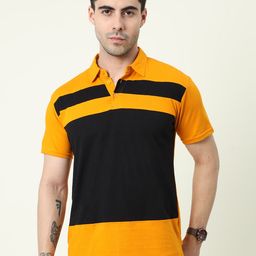 Fleximaa Colourblocked Polo Collar Cotton T-shirt-image-52