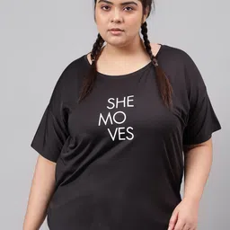 MKH Plus Size Typography Printed Dri-FIT Relaxed Fit Training T-shirt-picture-44