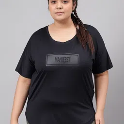 MKH Plus Size Typography Printed Relaxed Fit Dri-FIT Sports T-shirt-picture-14