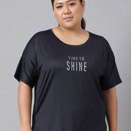 MKH Plus Size Typography Printed Relaxed Fit Dri-FIT Sports T-shirt-image-69