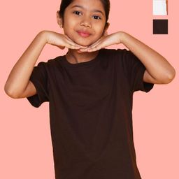 NUSYL Pack of 2 Girls White & Brown Solid Half Sleeve T-Shirts-image-36