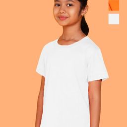 NUSYL Girls Pack Of 2 Solid Round Neck Cotton T-shirts-image-17