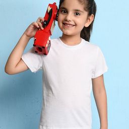 NUSYL Girls Solid Round Neck Cotton T-shirt-picture-36