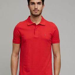 Celio Men Red Polo Collar Cotton T-shirt-image-35