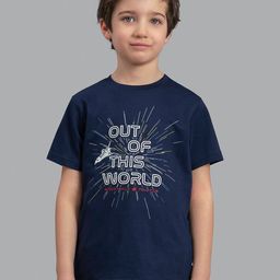Beverly Hills Polo Club Boys Navy Blue & White Typography Printed T-shirt-image-85