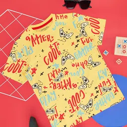 Pantaloons Junior Boys Typography Printed Round Neck Cotton T-shirt-image-67