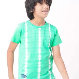 edheads Boys Green Tie and Dye Dyed Round Neck Cotton T-shirt-12