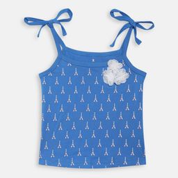 ELLE Girls Blue Printed Scoop Neck T-shirt-image-80