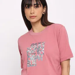 Pink Guava Typography Printed Round Neck Oversized Cotton Crop T-shirt-image-78
