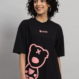 GRIFFEL Graphic Printed Oversized Cotton T-shirt-image-51