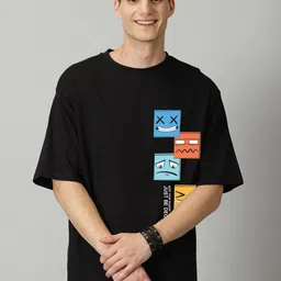 SLOWLORIS Graphic Printed Drop-Shoulder Sleeves Bio-Wash Oversized T-shirt-picture-22