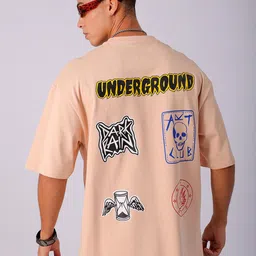 The Indian Garage Co Men Graphic Printed Drop Shoulder Sleeves Oversized T-shirt-image-69
