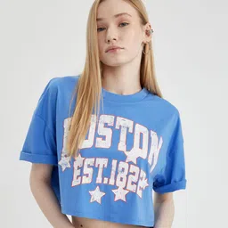 DeFacto Women Typography Printed Round Neck T-shirt-image-92