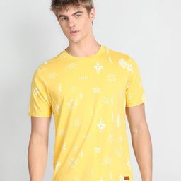 Flying Machine Abstract Printed Pure Cotton T-Shirt-image-75