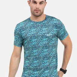 Masculino Latino Floral Printed Round Neck Slim Fit T-Shirt-picture-43