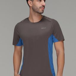 SPORTO Round Neck Short Raglan Sleeves Colourblocked Regular Fit Cotton T-shirt-image-13
