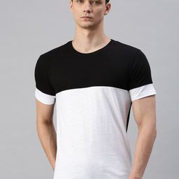 Urban Dog Colourblocked Pure Cotton T-shirt-image-60
