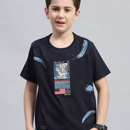 Monte Carlo Boys Graphic Printed Round Neck Cotton T-shirt-image-32