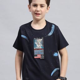 Monte Carlo Boys Graphic Printed Round Neck Cotton T-shirt-image-31