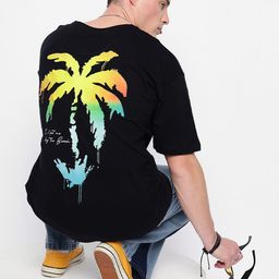 Mast & Harbour Graphic Printed Pure Cotton Oversized T-Shirt-picture-31