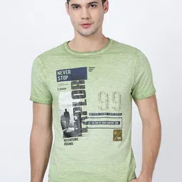 t-base Men Green Typography Printed Cotton T-shirt-image-50