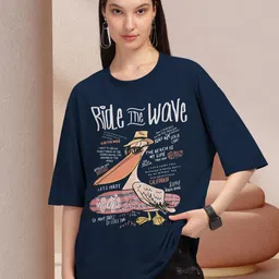 HELLCAT Typography Printed Round Neck Oversized T-shirt-picture-37