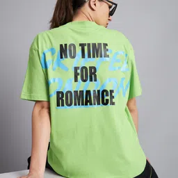 GRIFFEL Typography Printed Drop-Shoulder Sleeves Cotton Oversized T-shirt-image-77