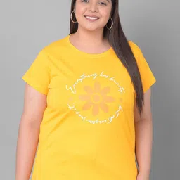 Club York Plus Size Typography Printed Cotton T-shirt-image-11