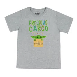 Star Wars by Wear Your Mind Boys Grey Star Wars Printed Raw Edge T-shirt-image-84