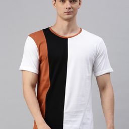 Urban Dog Colourblocked Round Neck Pure Cotton T-shirt-image-57